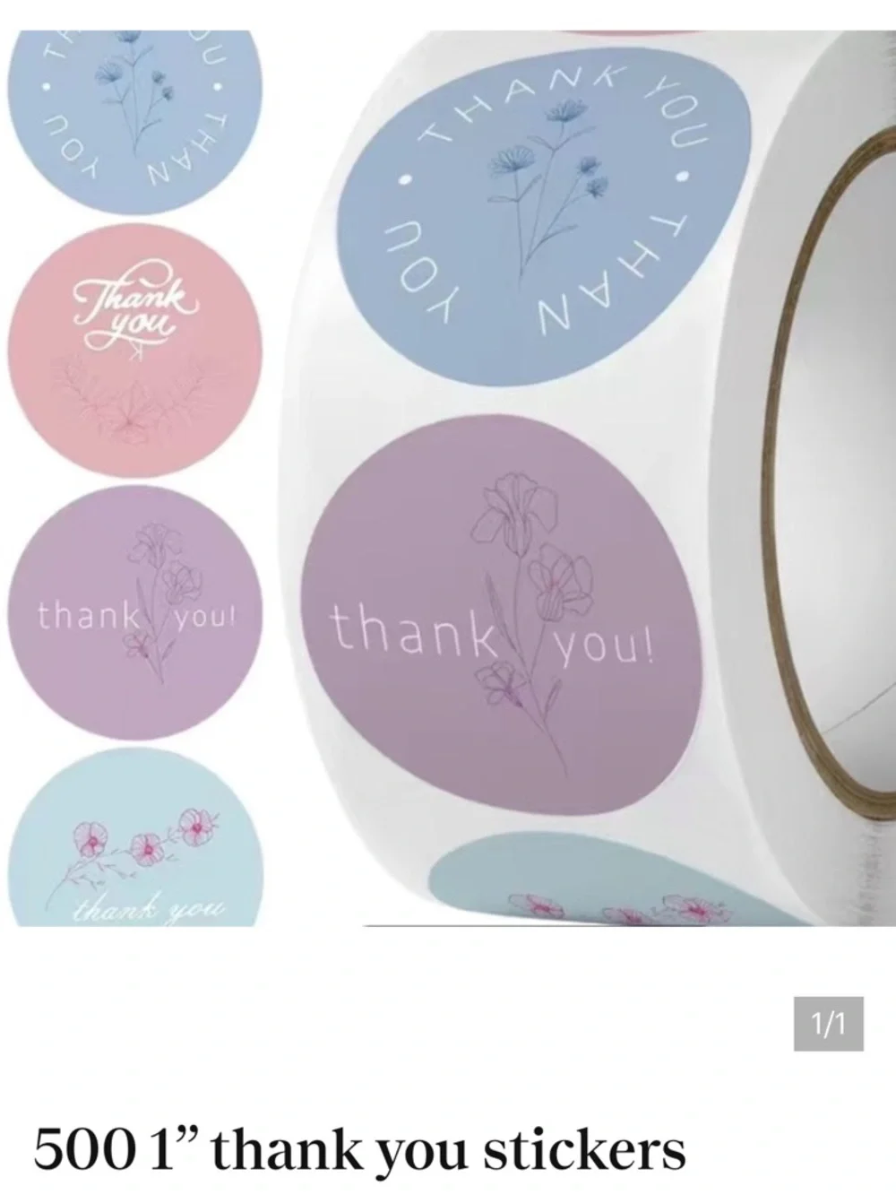 Assorted Thank You Sticker Rolls - Multicolor